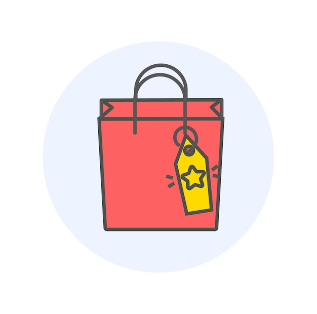 Shopping bag color icon