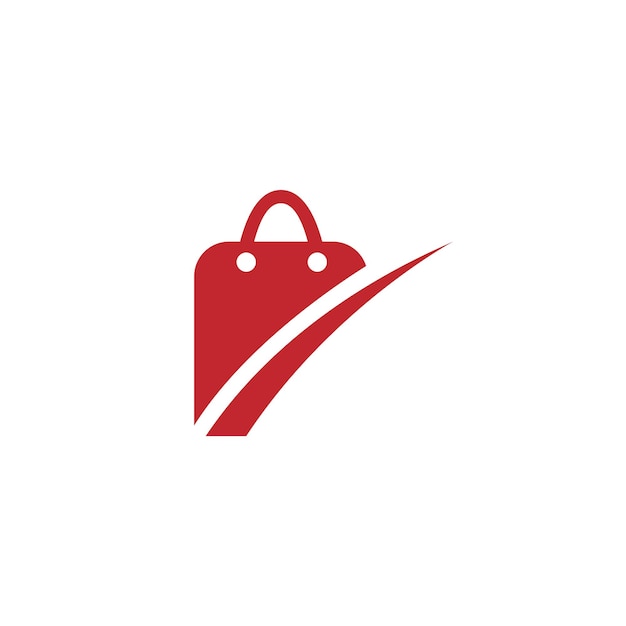 Vector shopping bag design logo vector template in flat design style