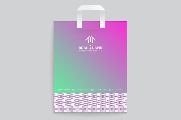 Shopping bag design template mockup