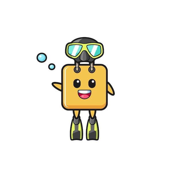 Vector the shopping bag diver cartoon character  cute design