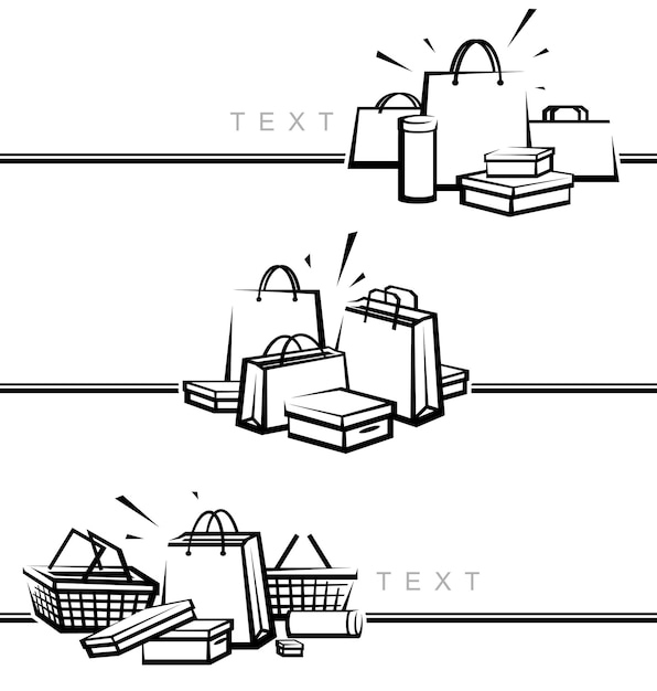 Shopping bag elements set. isolated shopping bag. vector