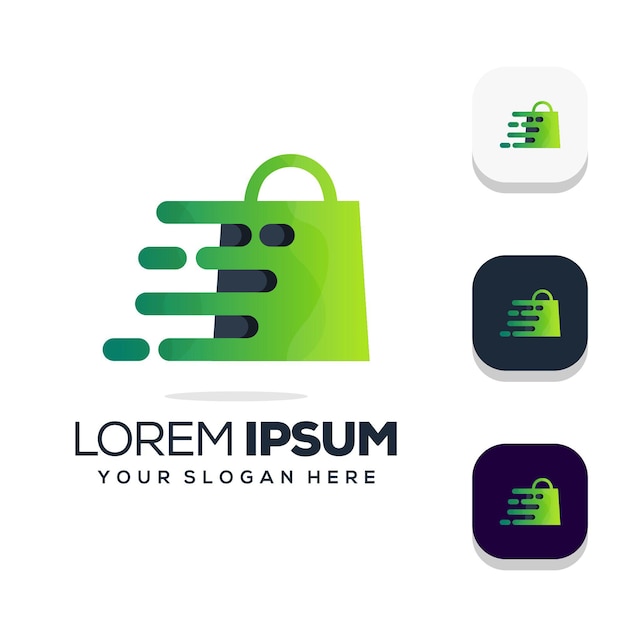 Shopping bag gradient logo design