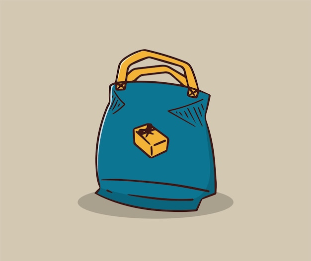 shopping bag hand drawing illustration