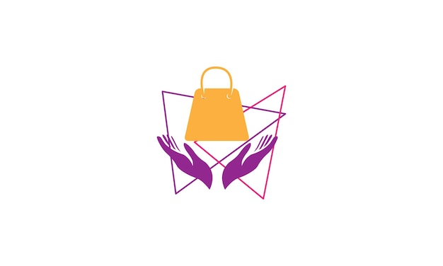 Shopping bag hand hope logo icon vector design illustration