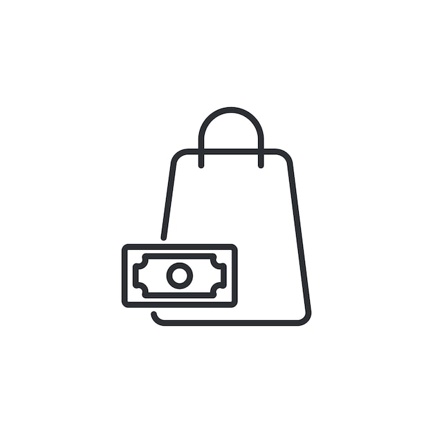 Shopping bag icon Ecommerce shopping retail consumerism concept