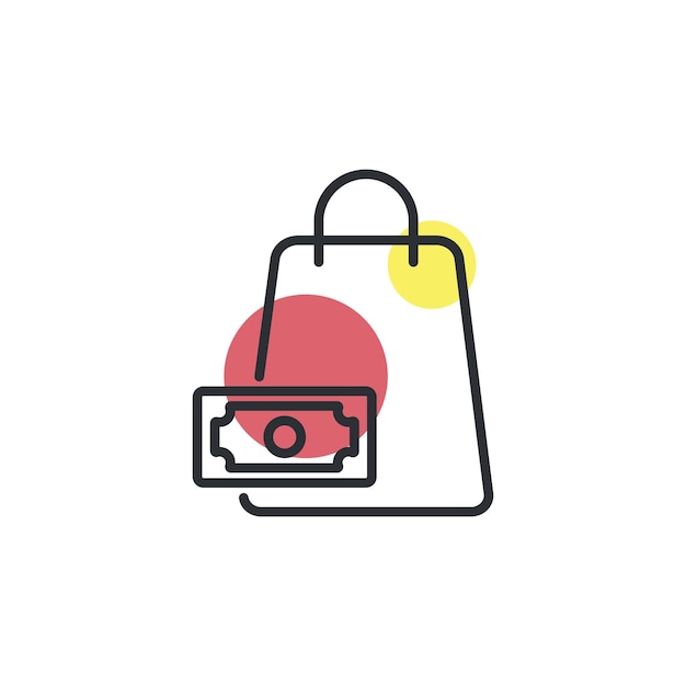 Shopping bag icon Ecommerce shopping retail consumerism concept