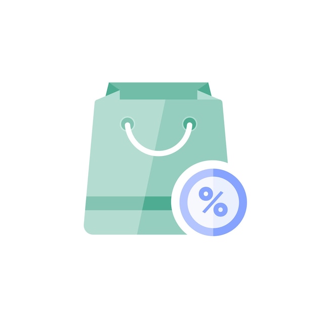 Vector shopping bag icon in flat design