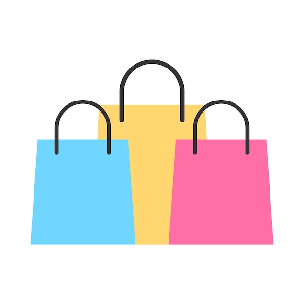 Shopping bag icon flat illustration