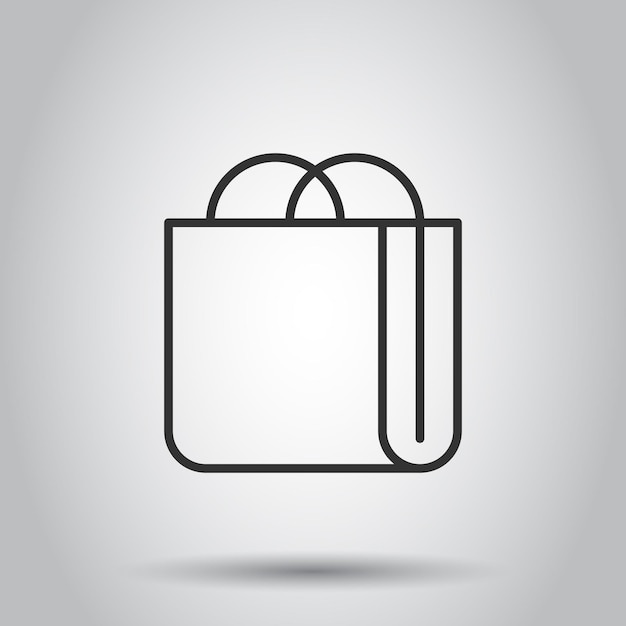 ショッピングバッグのアイコンフラットスタイルハンドバッグのサイン白い背景のベクトルイラストパッケージビジネスコンセプト
