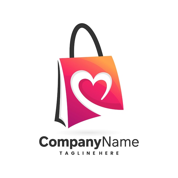 Premium Vector Shopping bag icon logo template