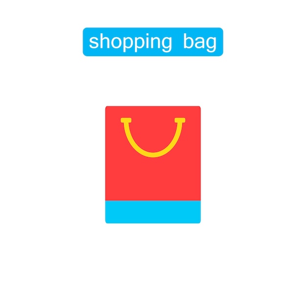 Shopping bag icon Paper bag simple flat icon Symbol logo illustration Shopaholic sale purchase Shopping concept Vector Logo Template icon