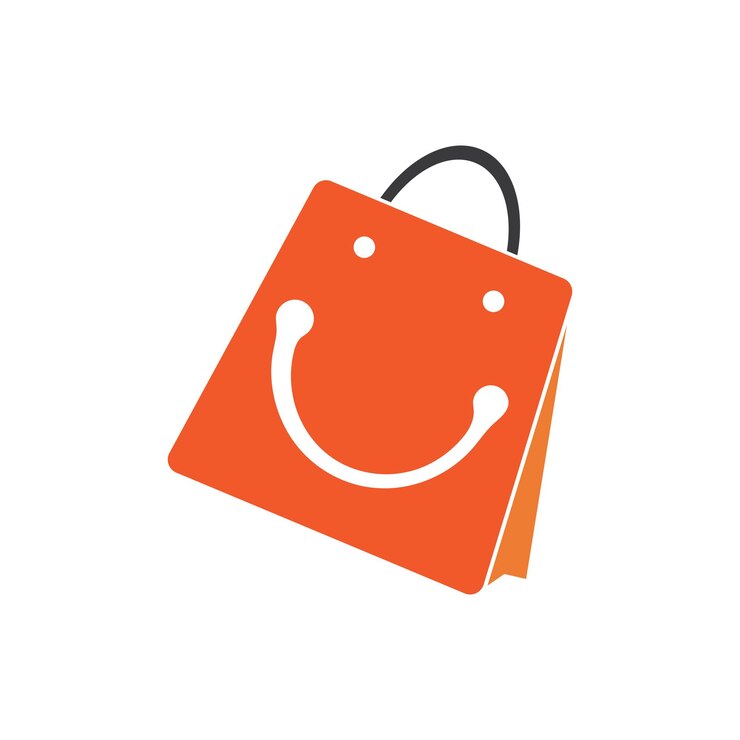 Vector shopping bag illustration logo