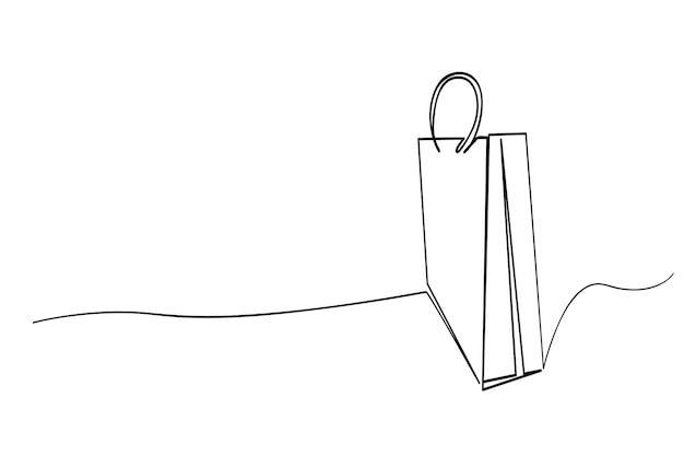 Vector shopping bag line art tioss 02 03a