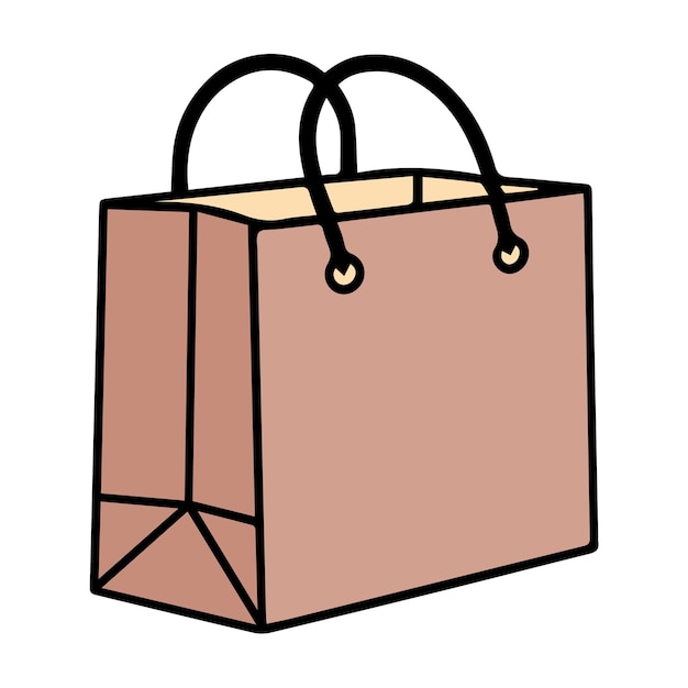 shopping bag line color icons