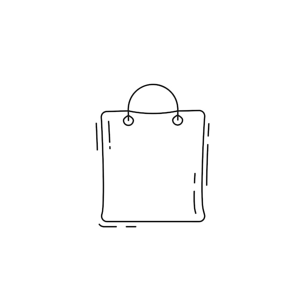 Shopping bag line icon Paper package thin line icon