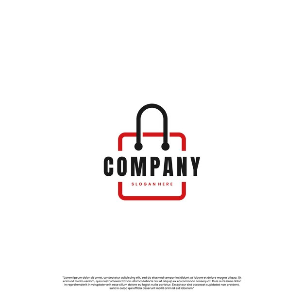 Shopping bag logo design template