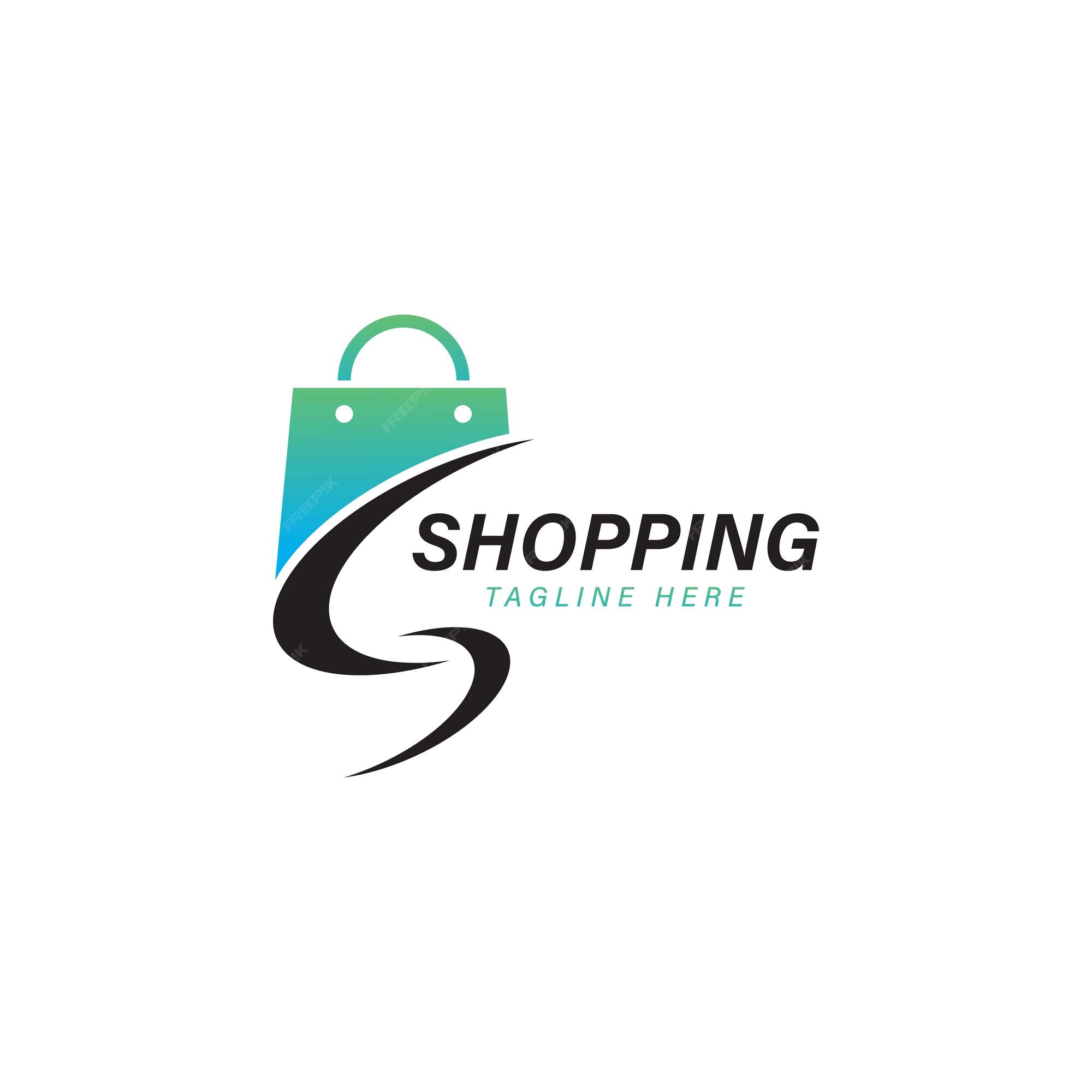 Premium Vector | Shopping bag logo designs online shop logo template