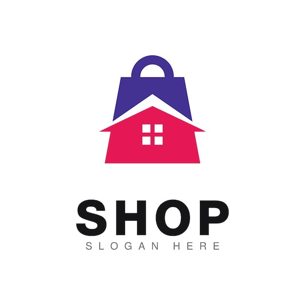 ショッピング バッグのロゴ アイコンのデザインのベクトル
