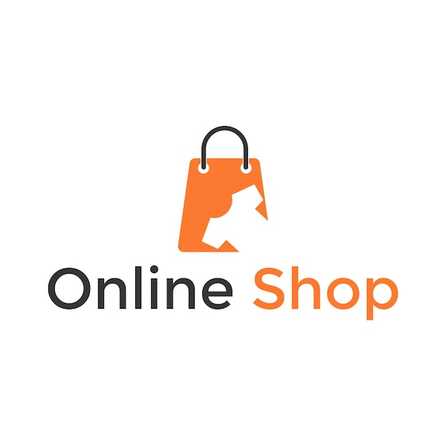 Shopping bag logo. Online shop logo