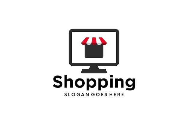 shopping bag logo template Abstract modern ecommerce logo design