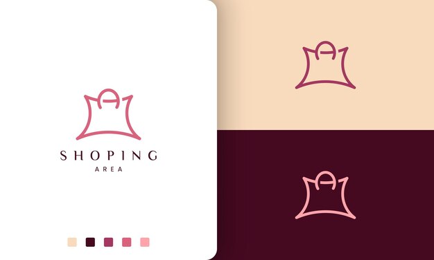 Shopping bag logo in unique and modern style