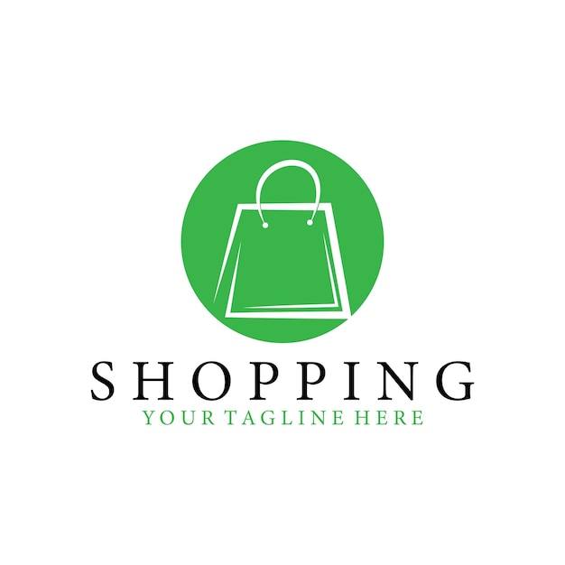 shopping bag logo vector icon illustration template design