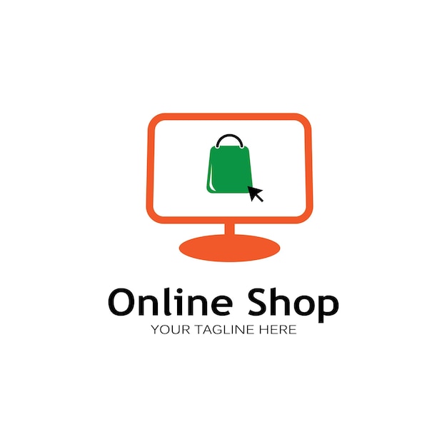 Shopping bag logo vector illustration template