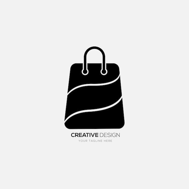 Shopping bag modern online shop logo branding