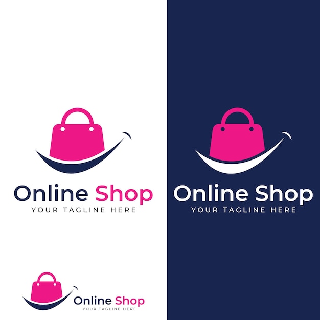 Logo della borsa della spesa e del carrello della spesa onlinelogo adatto per salediscountshopcon modifica di illustrazioni vettoriali