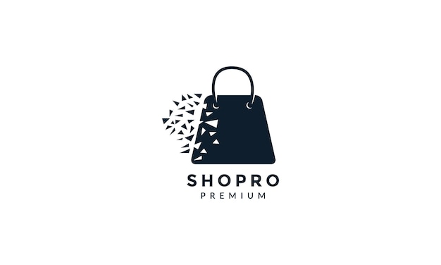 Shopping bag produzione film logo icona disegno vettoriale