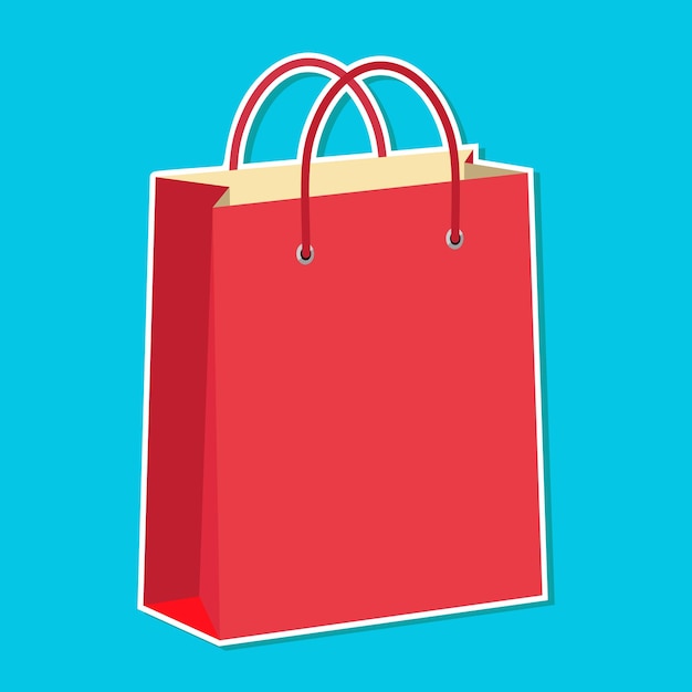 Vector shopping bag sticker