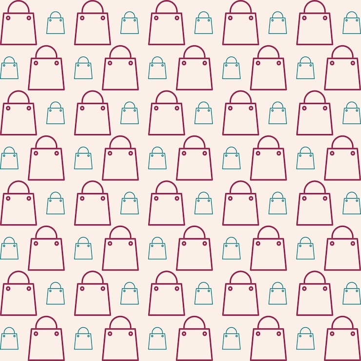 Vector shopping bag trendy colorful repeating pattern beautiful vector illustration background