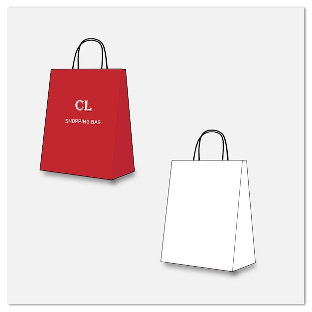 Vector shopping bag vector illustration mockup template