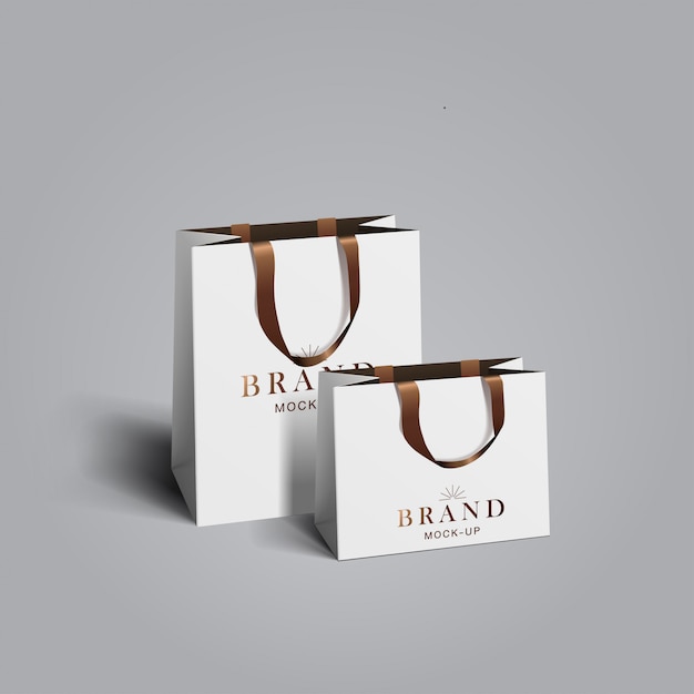 Shopping bag  . white blank paper bags. shopping product package for corporate brand template.