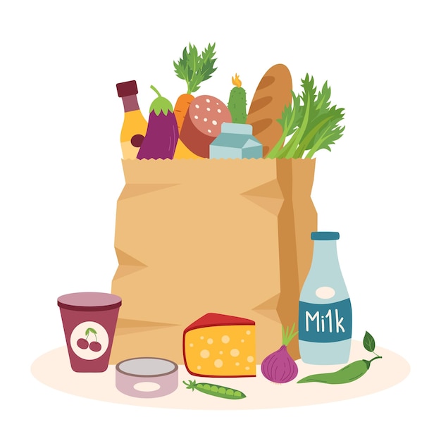 Shopping bag with food1