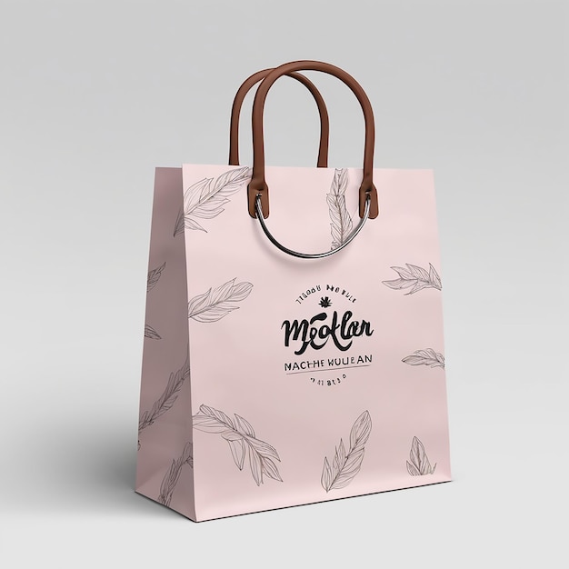 Vector shopping bag with handles mockup