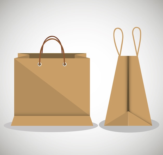 Vector shopping bags market isolated icon vector illustration design