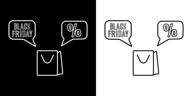 Shopping bags with black friday discount notifications