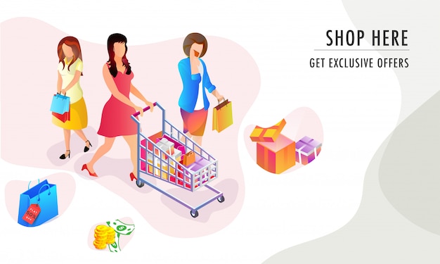 Shopping banner o poster design.