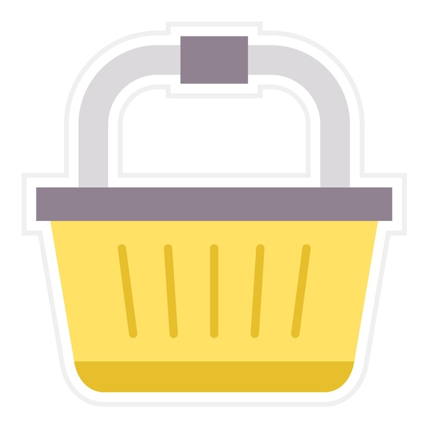 Shopping Basket Flat Illustration