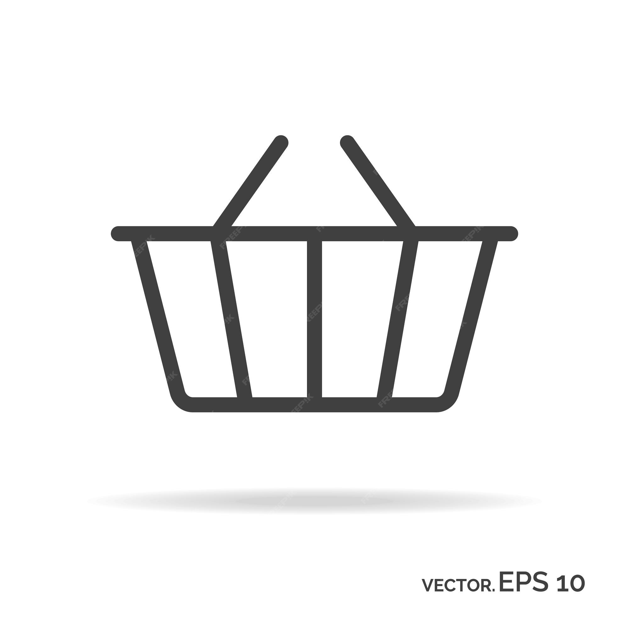 Premium Vector Shopping basket outline icon black color isolated on