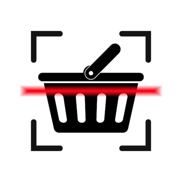 Shopping basket scan icon Electronic commerce concept Online shopping icon