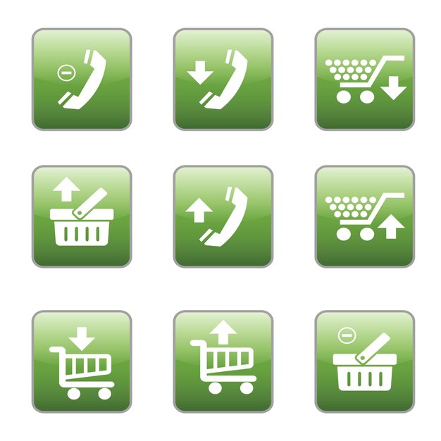 Shopping button elements, vector web button