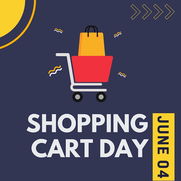 shopping cart day poster suitable for social media post