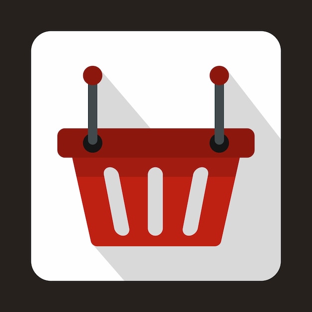 Shopping cart icon in flat style with long shadow Purchase symbol