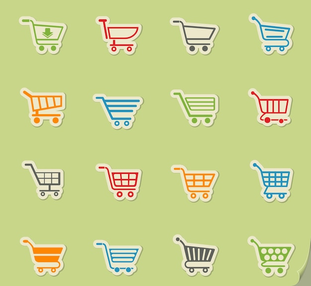 Vector shopping cart icon set