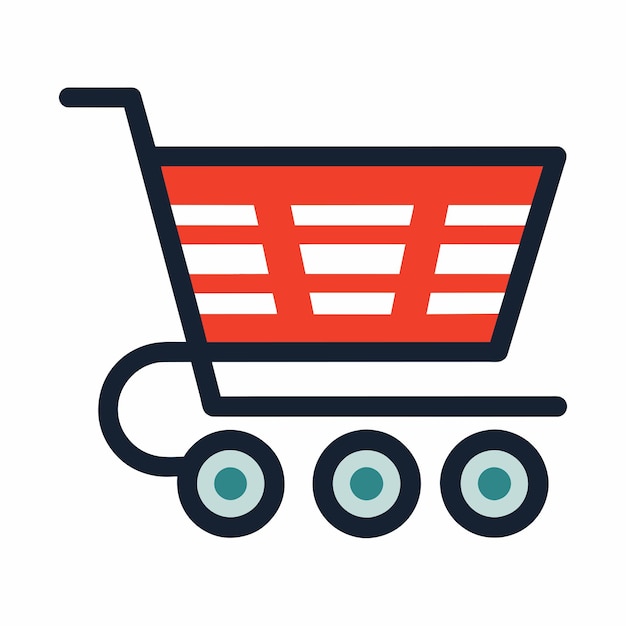 Shopping cart icon solid white background 6