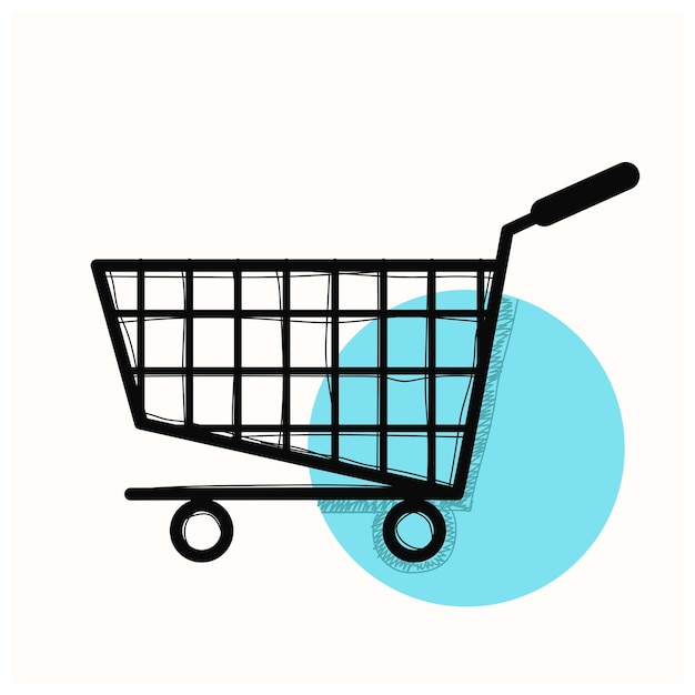 Shopping cart illustration for web mobile apps