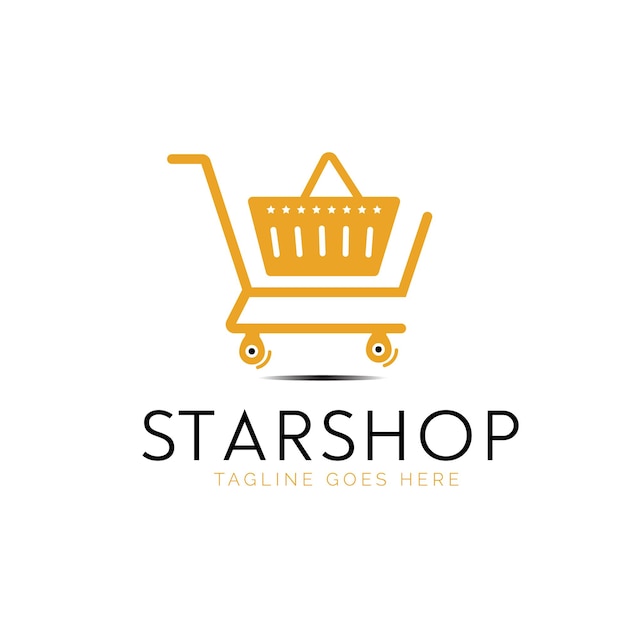 Shopping cart logo design vector template. Online shopping logo concept.