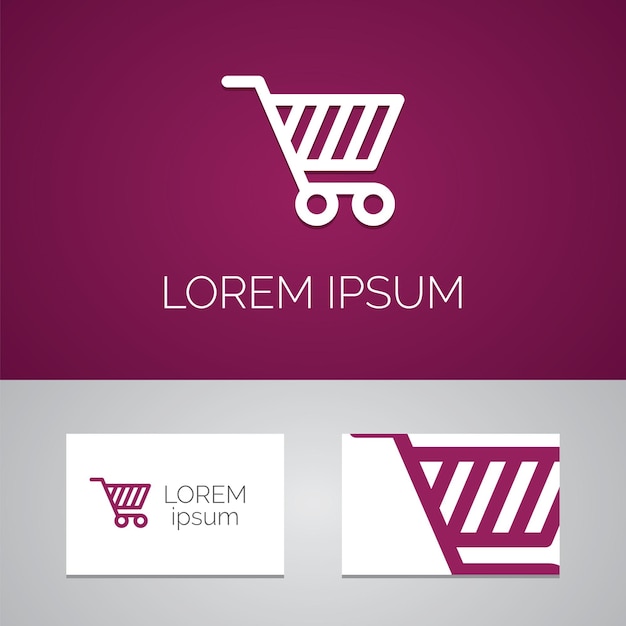 Vector shopping cart logo template icon